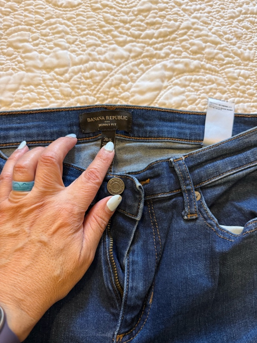 Banana Republic Skinny Fit Jeans in Dark Indigo Blue